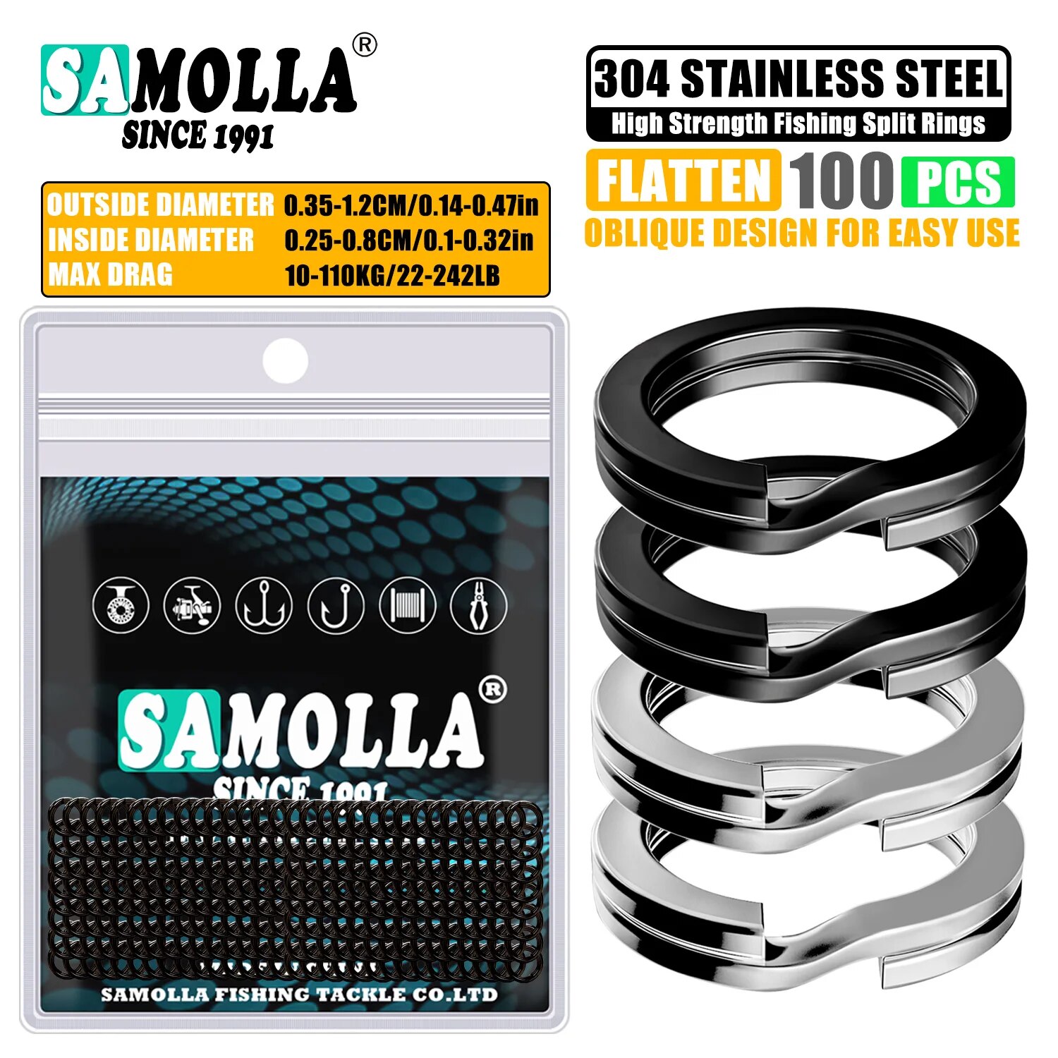 Fishing Equipment Cheap - 100pcs Fishing Split Rings Stainless Steel