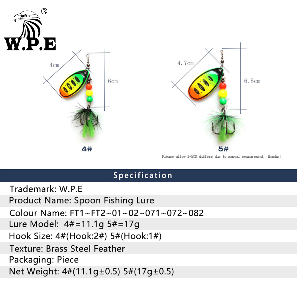 W.P.E Brand NEW Spoon Lure 1pc - огляд і ціна Fishing Equipment Brands