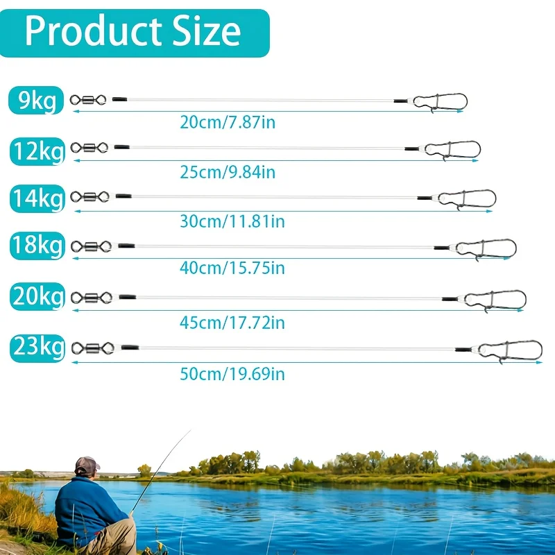15pcs Fluorocarbon Wire Leader - огляд і ціна Ice Fishing Tip Up